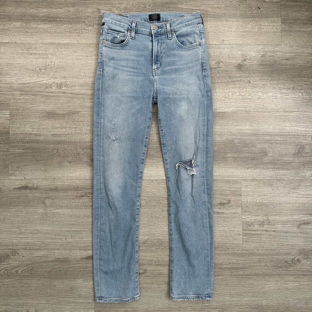 Citizens Of Humanity Harlow Ankle high rise stim Sky Blue Denim Pants Sz 25